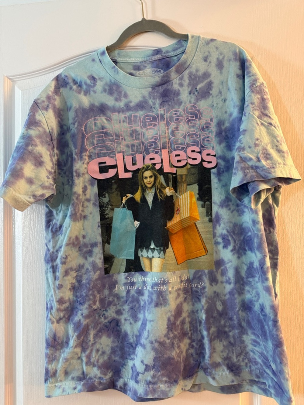 Clueless Tie-Dye Graphic Tee - Purple/blue